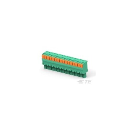 Te Connectivity Wire Connector, 14 AWG Max, Green, 300 V AC, 9:00 AM 1-1986722-6